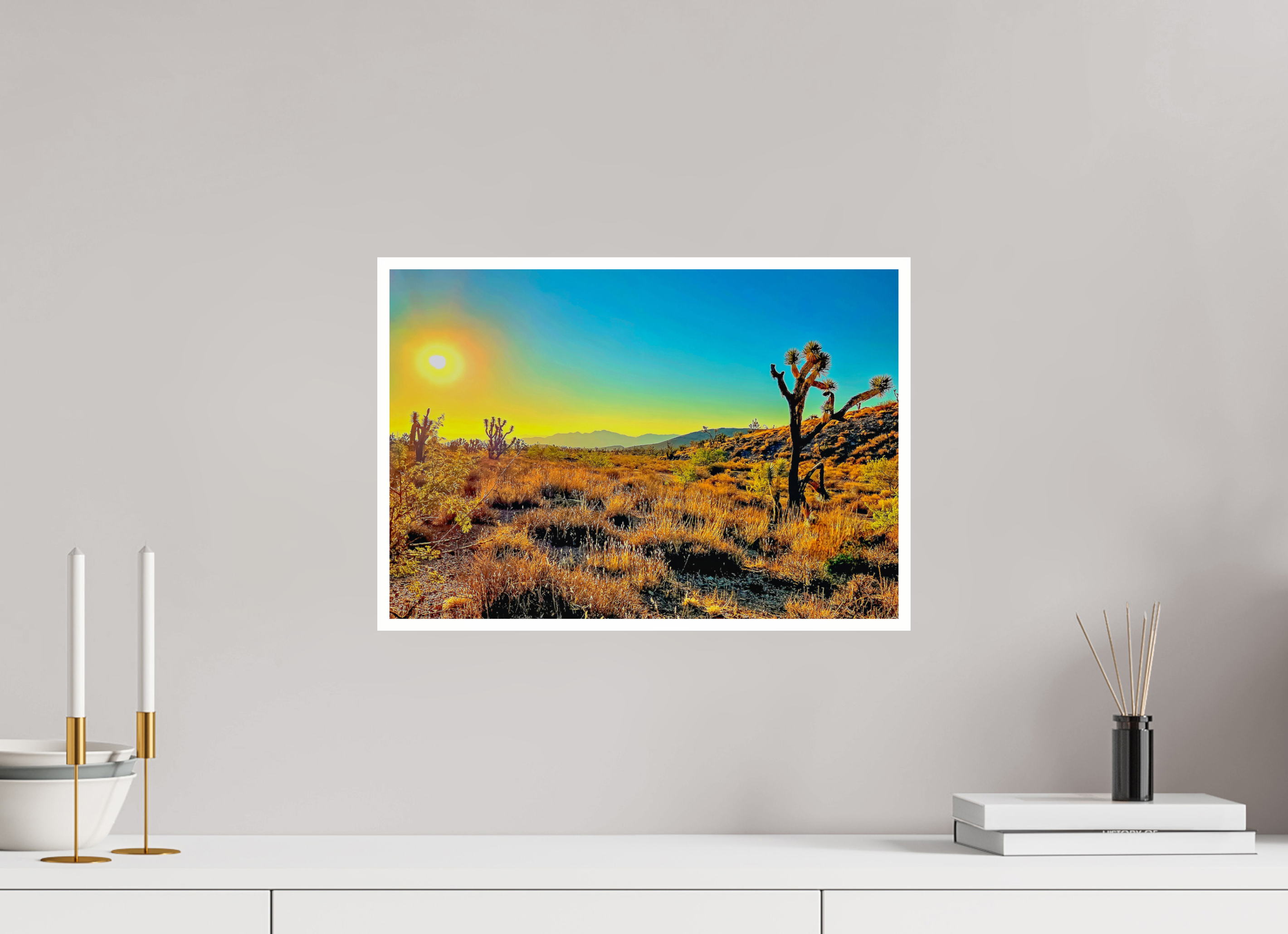 17.5 x 12″, 1A Photo Print Under Acrylic Glass Joshua Tree Sunrise