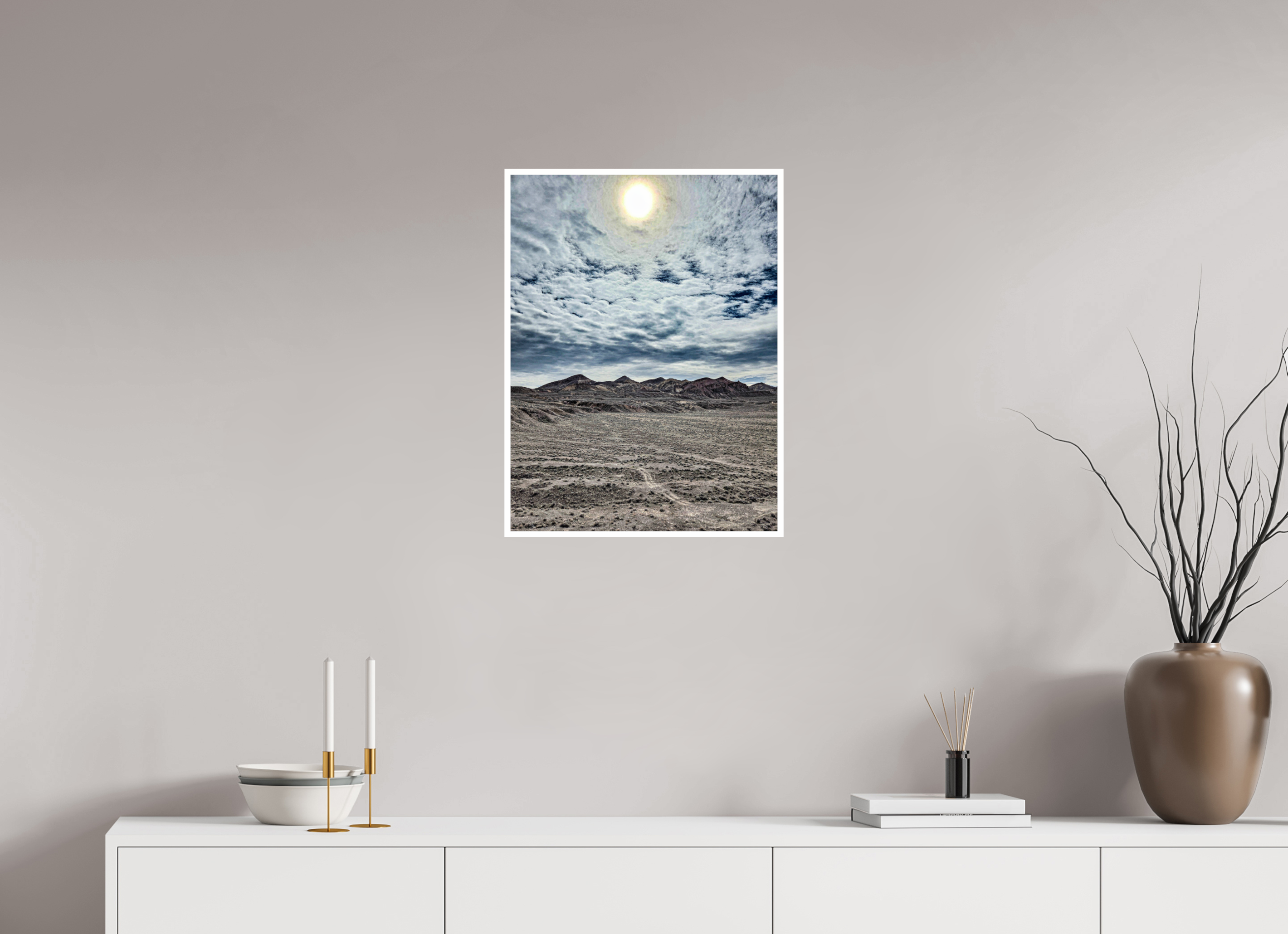 18 x 24″, 1A Photo Print Under Acrylic Glass Painted Clouds