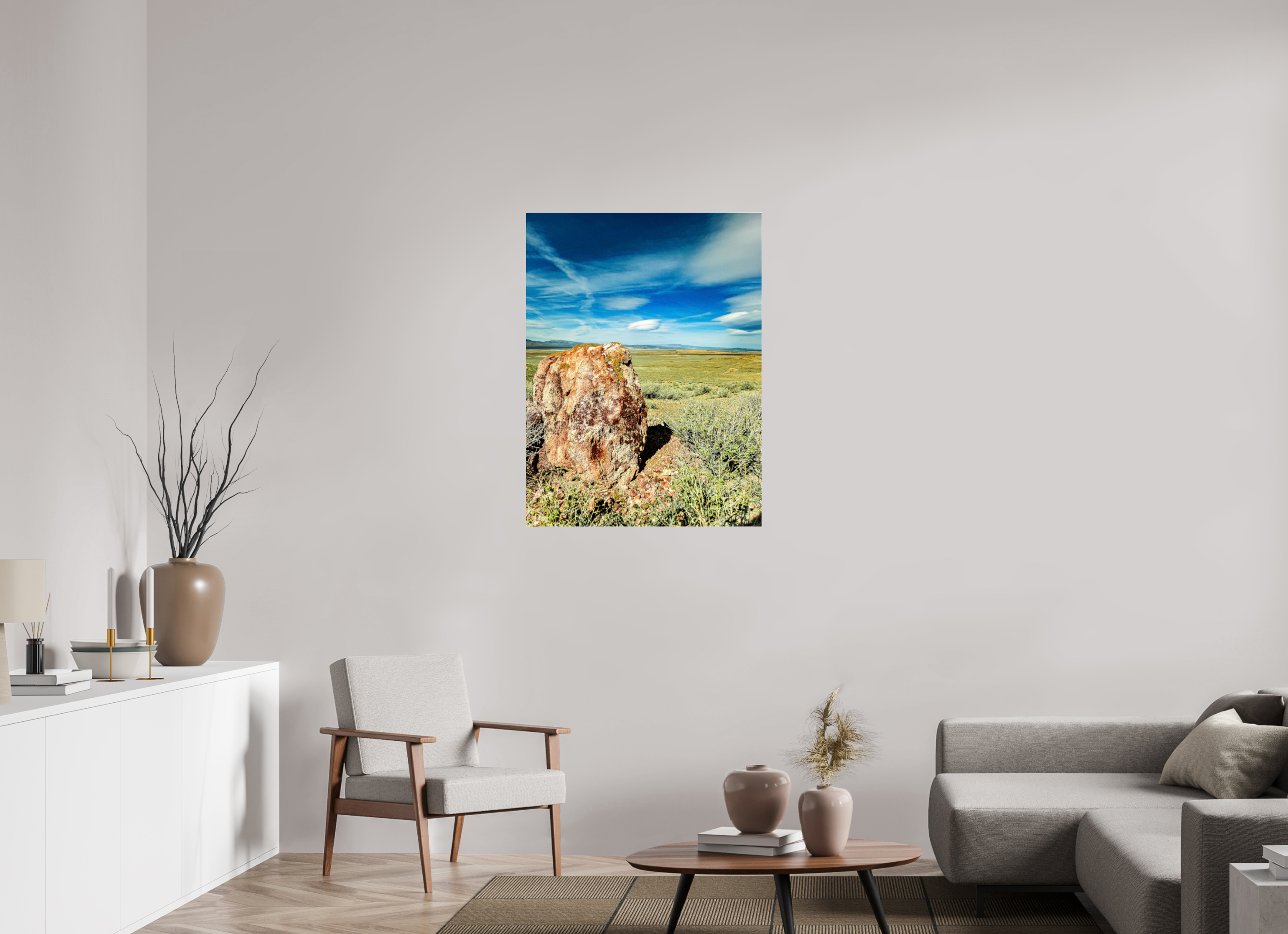30 x 40″, Acrylic Glass Photo Print Rocky Sage Clouds