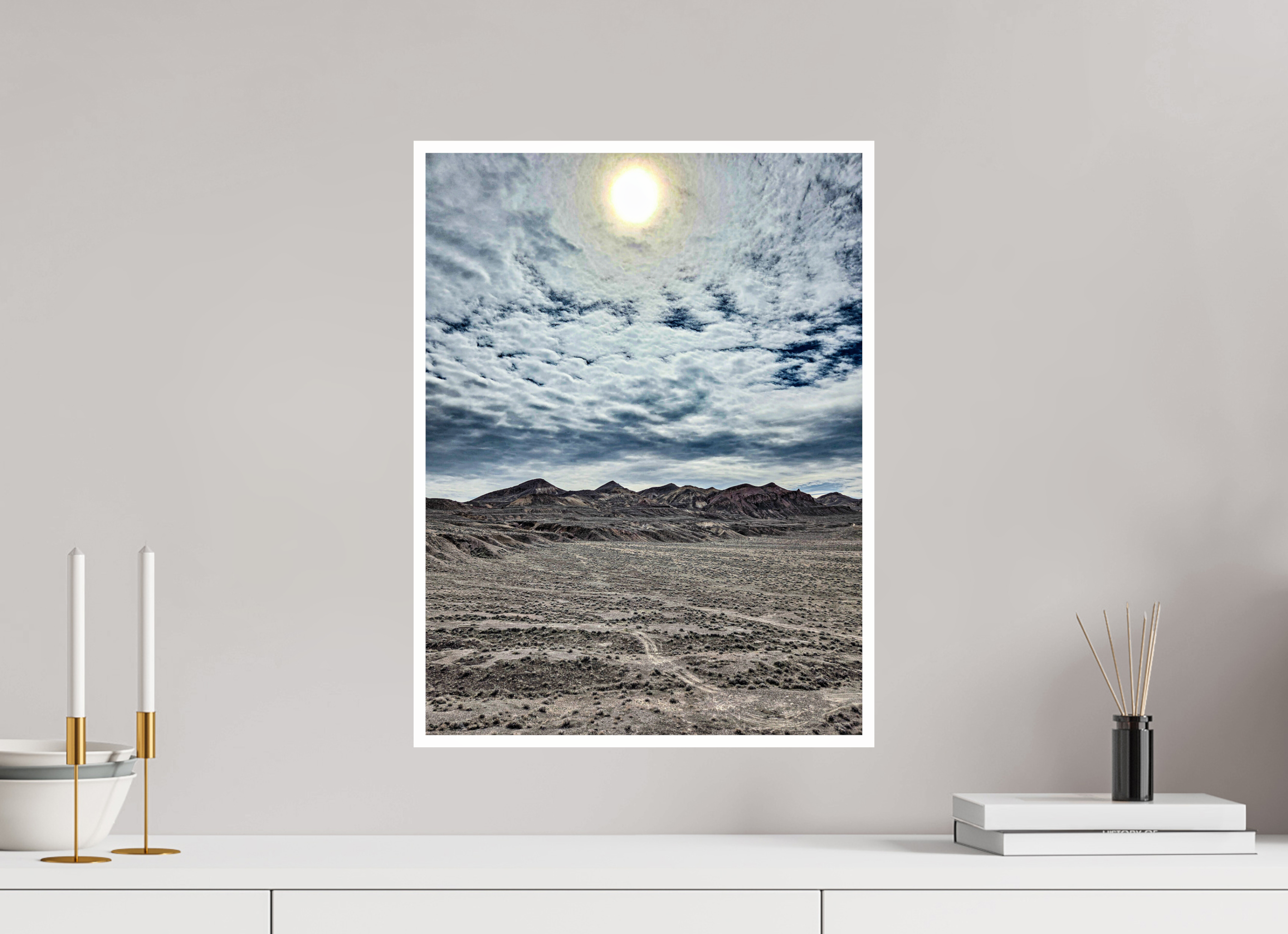 15 x 20″, 1A Photo Print Under Acrylic Glass Painted Clouds