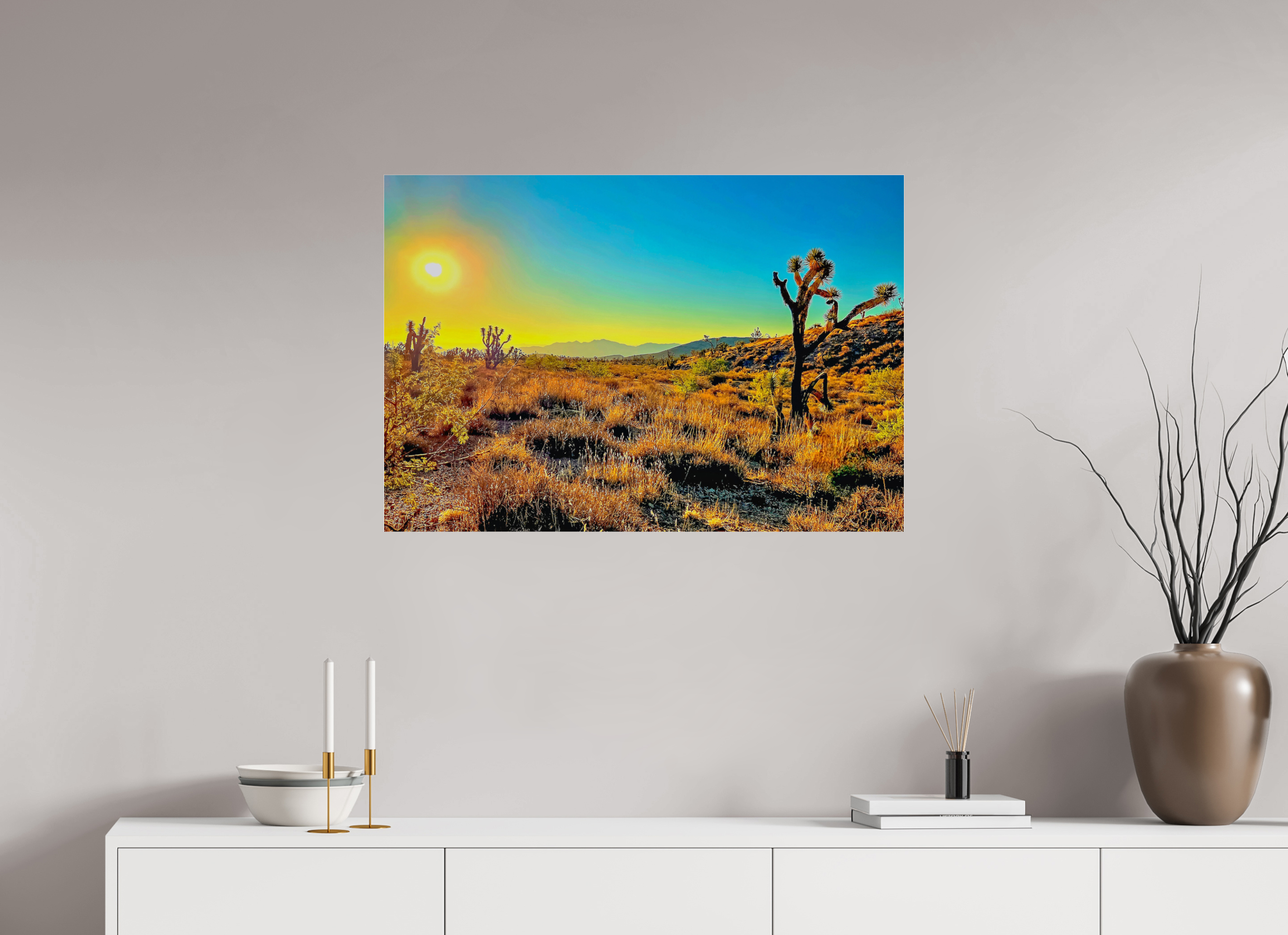 35 x 24″, Acrylic Glass Photo Print Joshua Tree Sunrise
