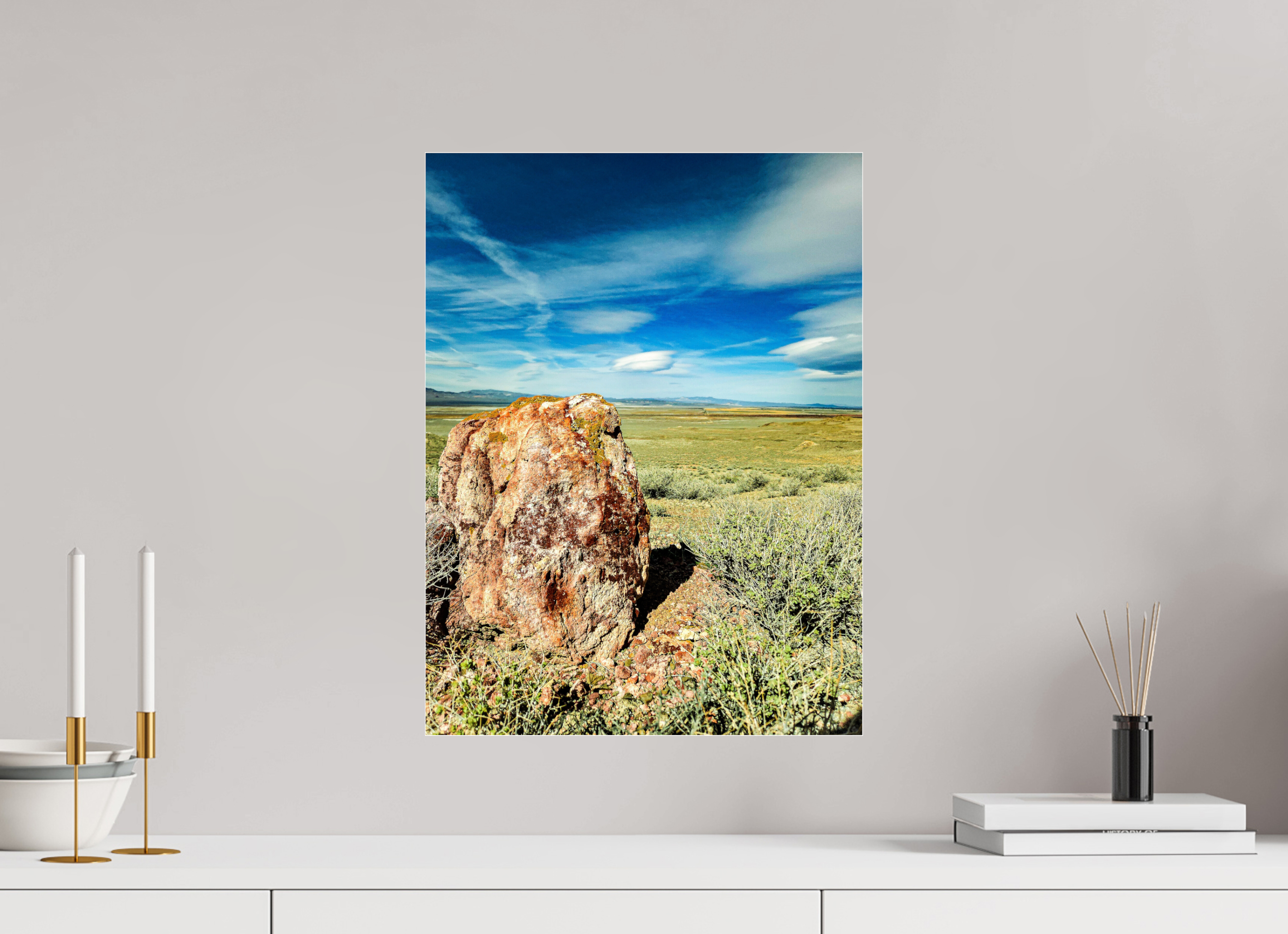 15 x 20″, Acrylic Glass Photo Print Rocky Sage Clouds