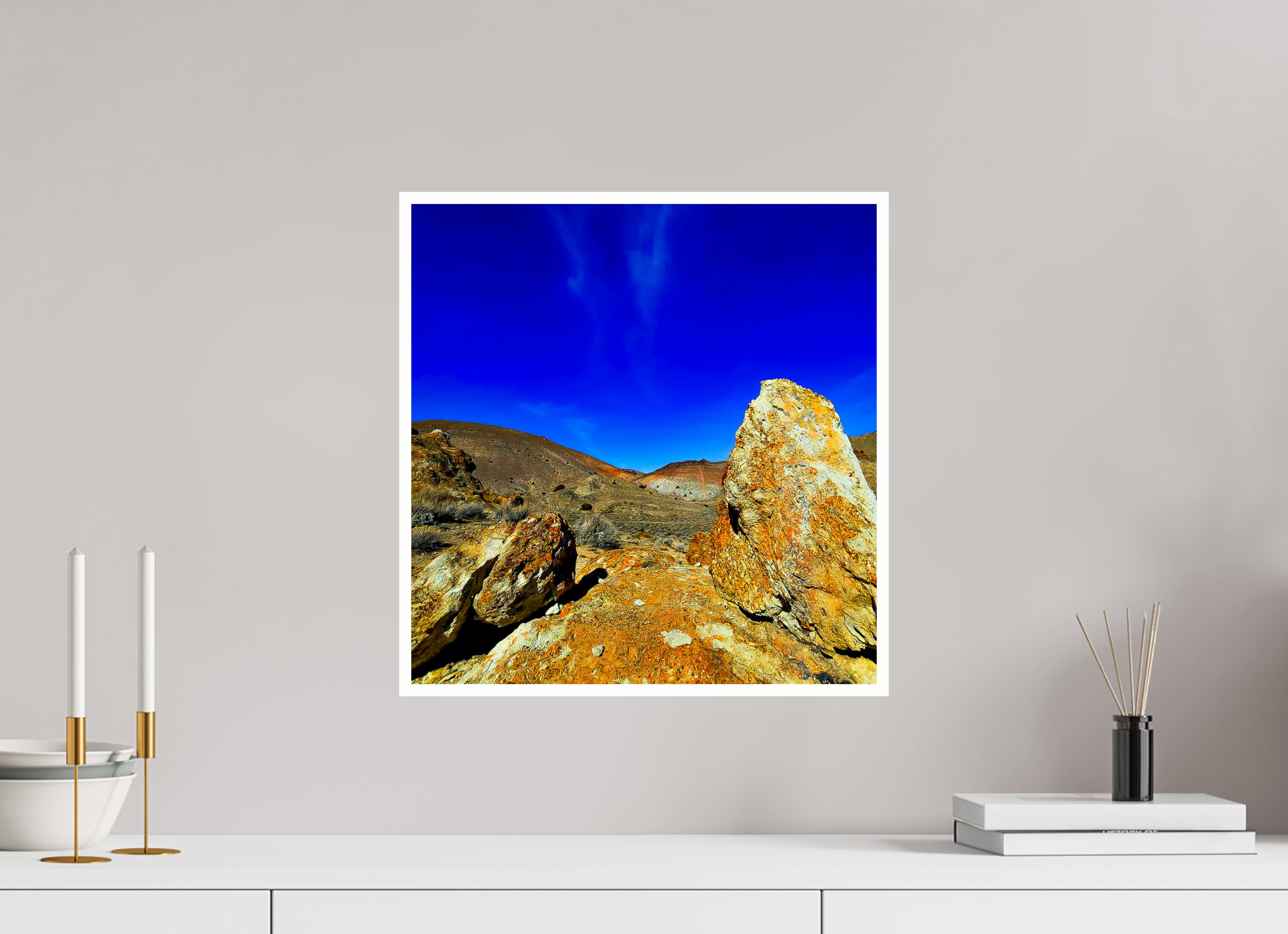 16 x 16.5″, 1A Photo Print Under Acrylic Glass Burnt Orange Rock
