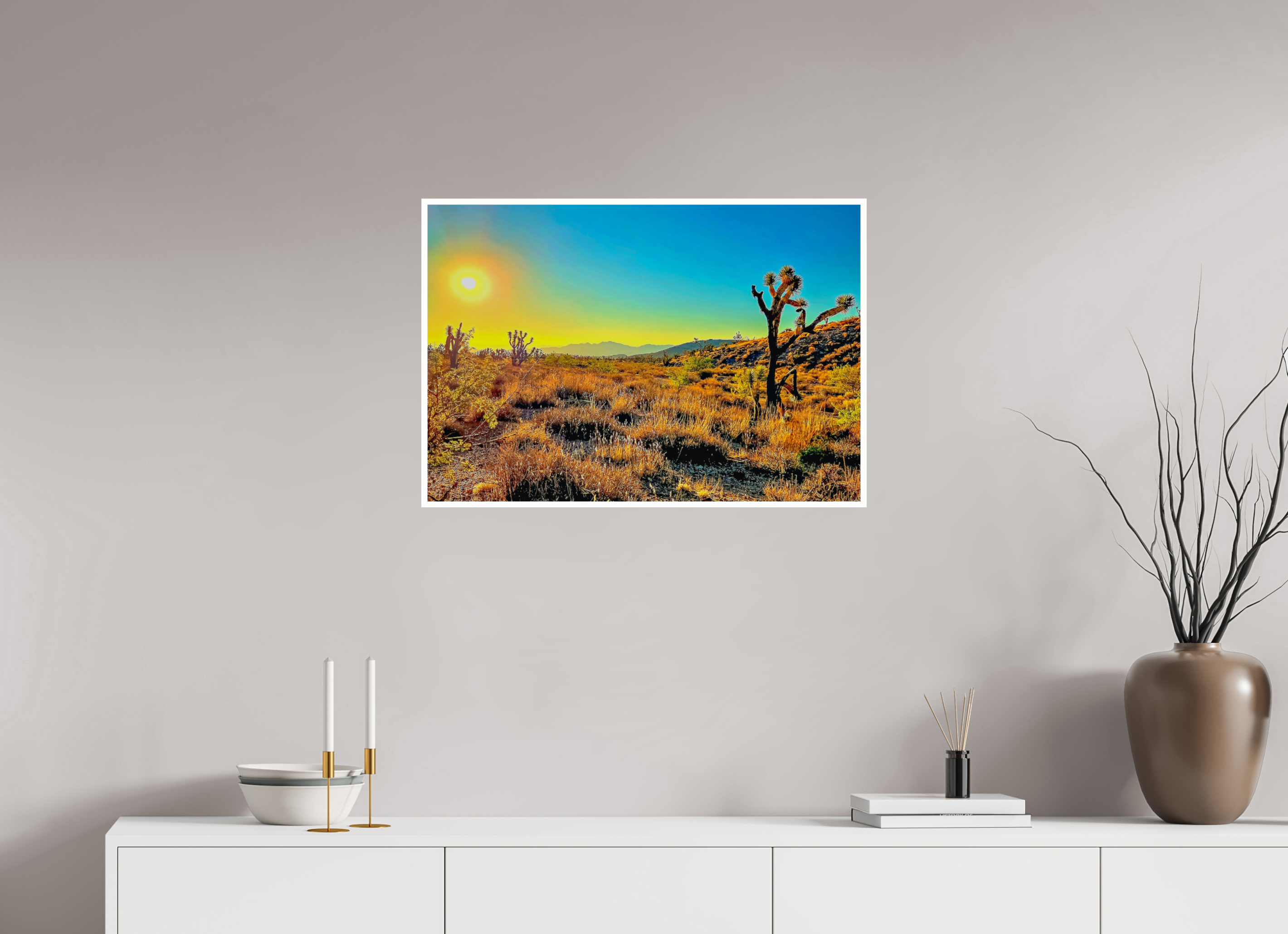 29.2 x 20″, 1A Photo Print Under Acrylic Glass Joshua Tree Sunrise