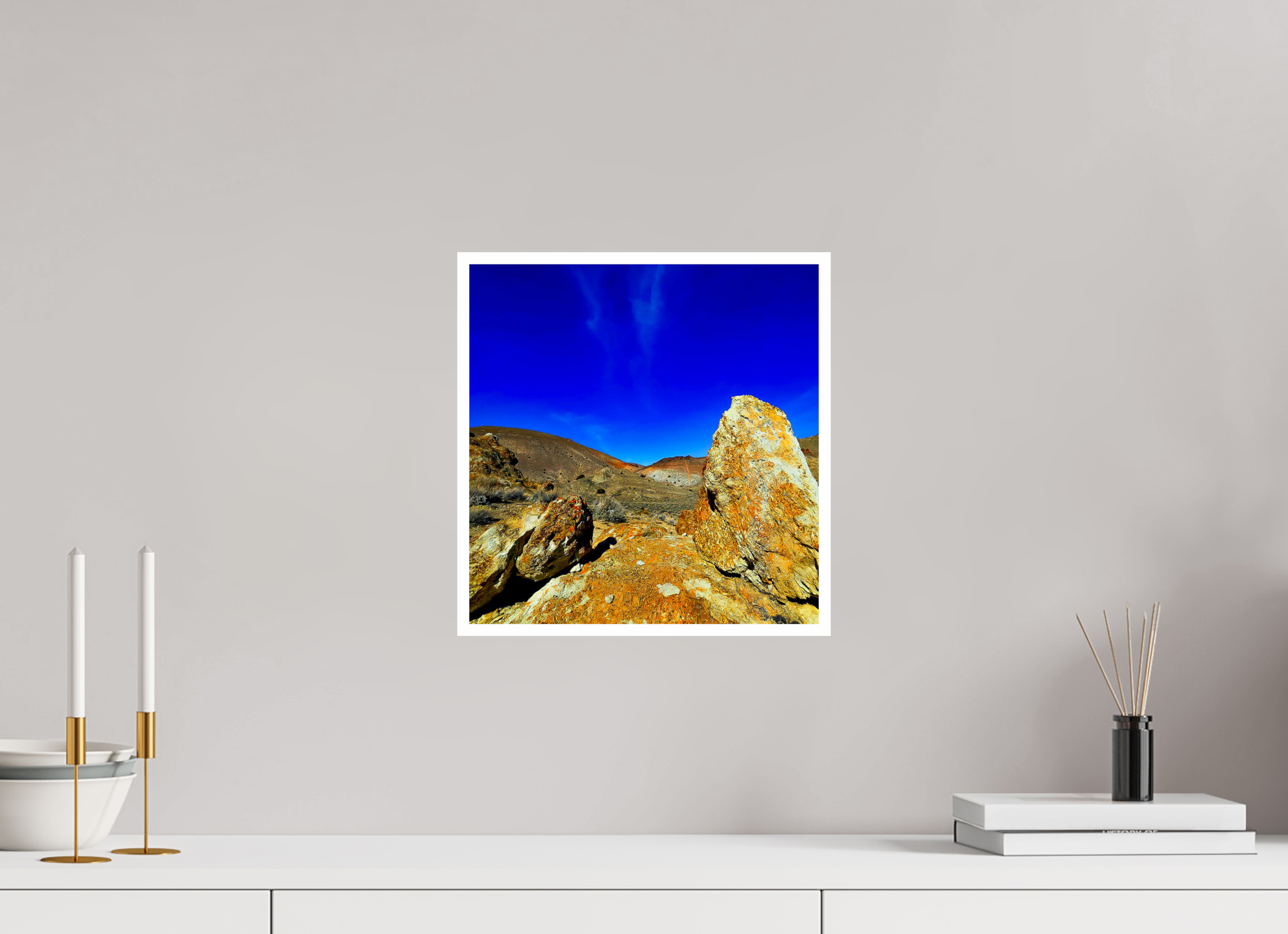 12 x 12.4″, 1A Photo Print Under Acrylic Glass Burnt Orange Rock