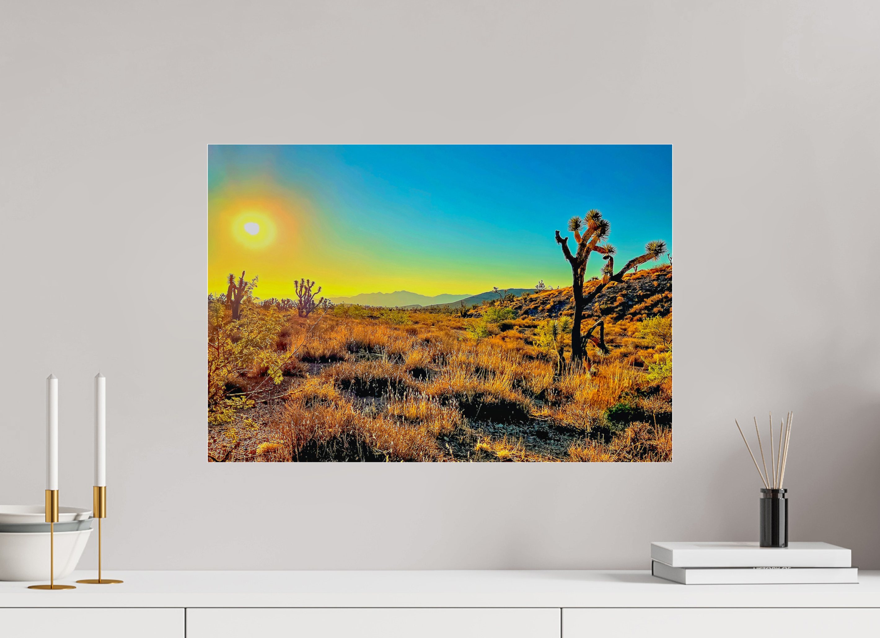 23.3 x 16″, Acrylic Glass Photo Print Joshua Tree Sunrise