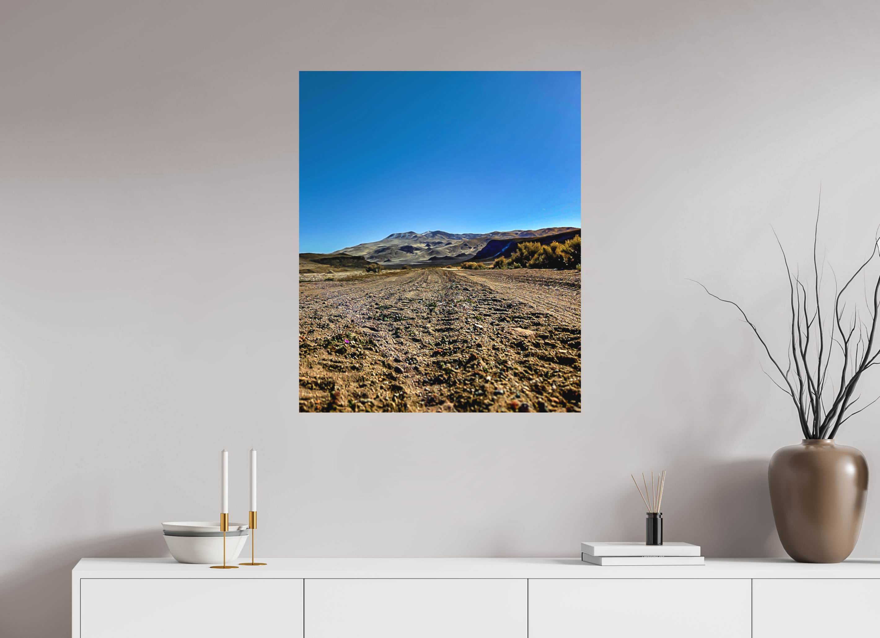 28 x 33.9″, Matte Fuji Crystal DP Photo Print Dirt Road Hills